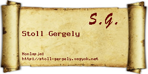 Stoll Gergely névjegykártya